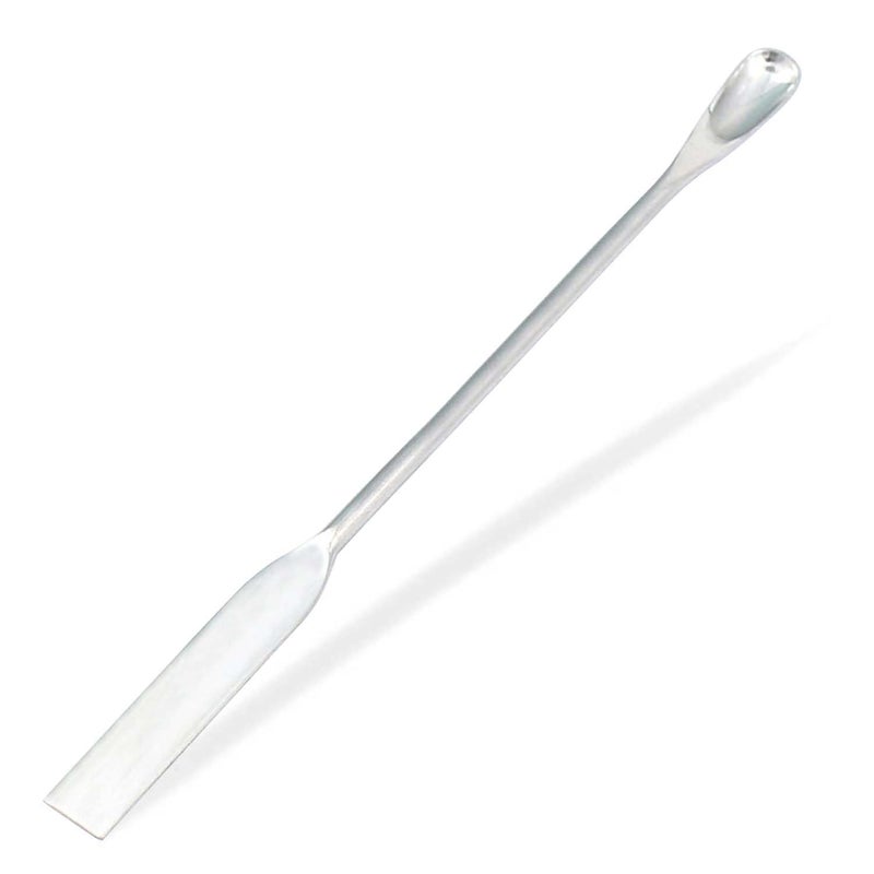 Double Ended Micro Lab Scoop Spoon Half Rounded/Flat End Spatula, Stainless Steel