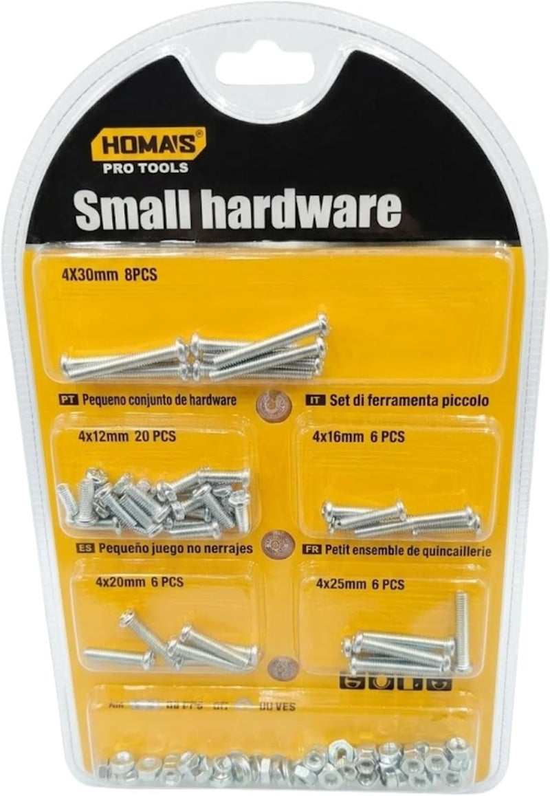 Hasanat Essentials 105 Piece Small Hardware Bolt and Nut Assortment Kit - Image 1