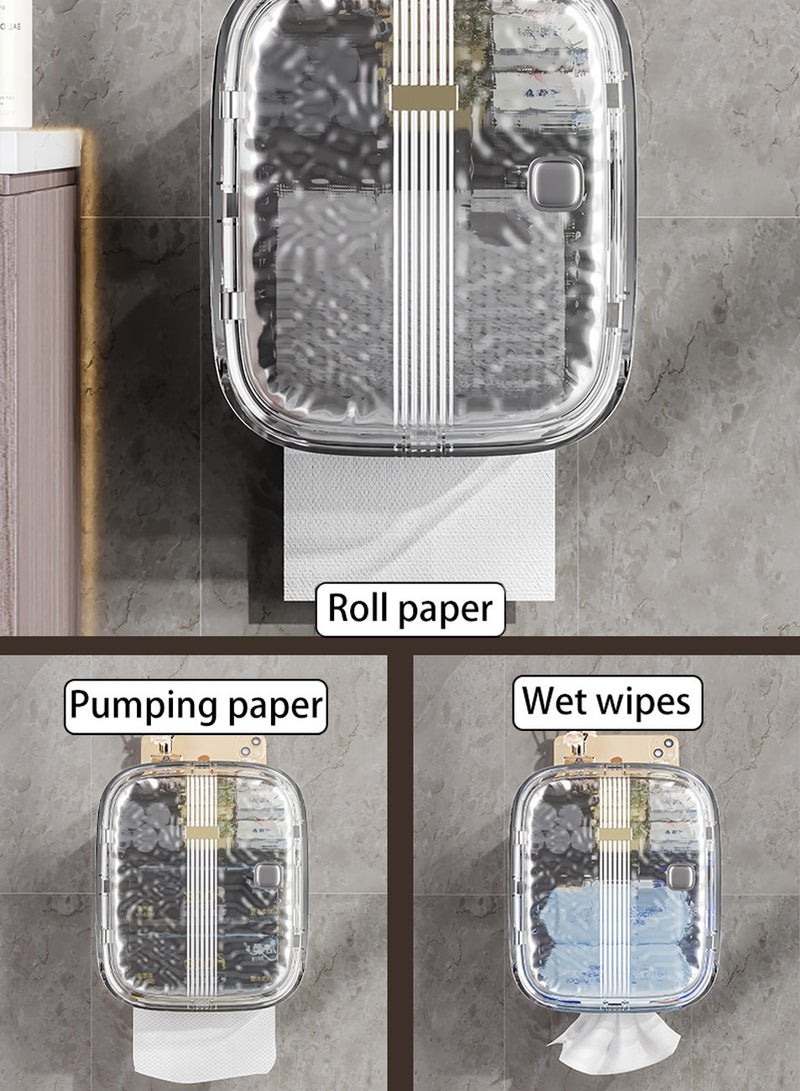 Waterproof Tissue Box,Toilet Paper Holder, Wall Mounted Paper Towel Box,Bathroom Paper Towel Dispenser - Image 2