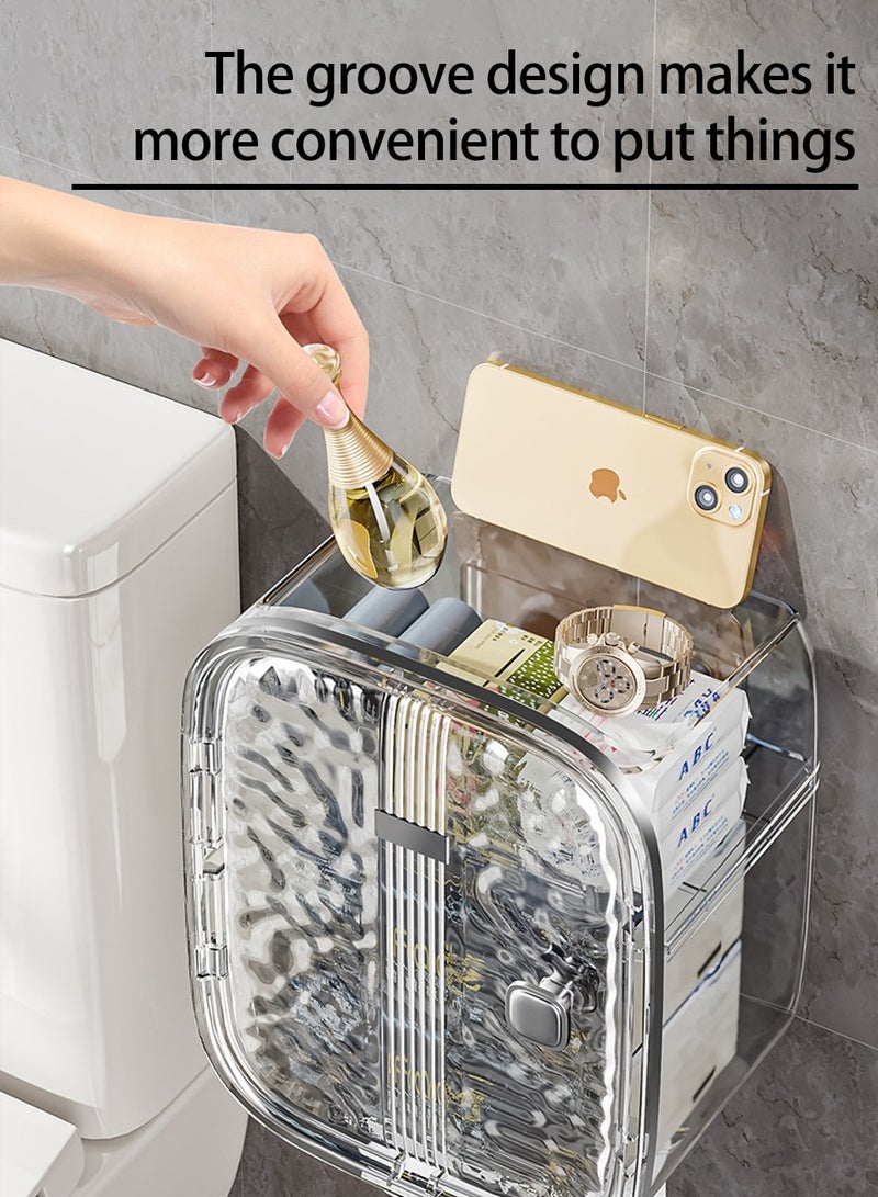 Waterproof Tissue Box,Toilet Paper Holder, Wall Mounted Paper Towel Box,Bathroom Paper Towel Dispenser - Image 4