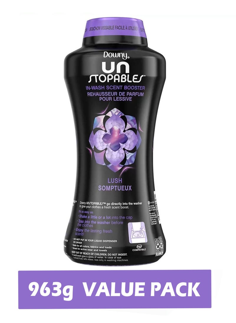 Downy Unstopables In Wash Laundry Scent Booster Beads Lush - Coastal Bliss for Fresh Fabrics 963g  - Image 1