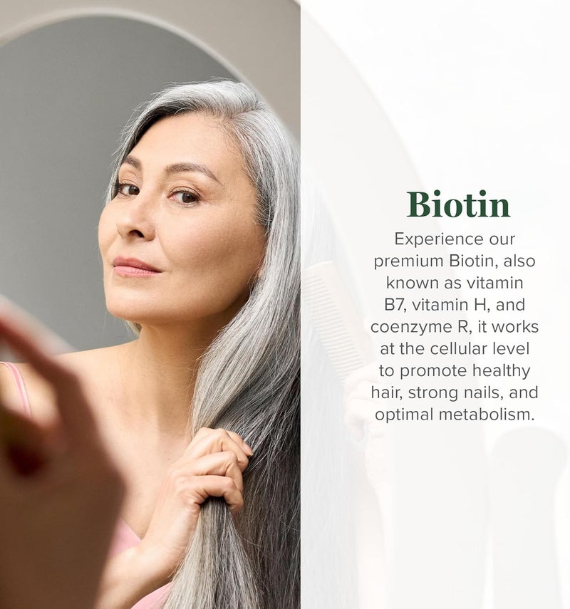 Global Healing Center  Biotin Vitamin B7 Biotin for Hair Growth Supplement Vitamins Supports Radiant Skin and Stronger Nails Hair Loss Vitamins for Women and Men More Than The 1000mcg - Image 2