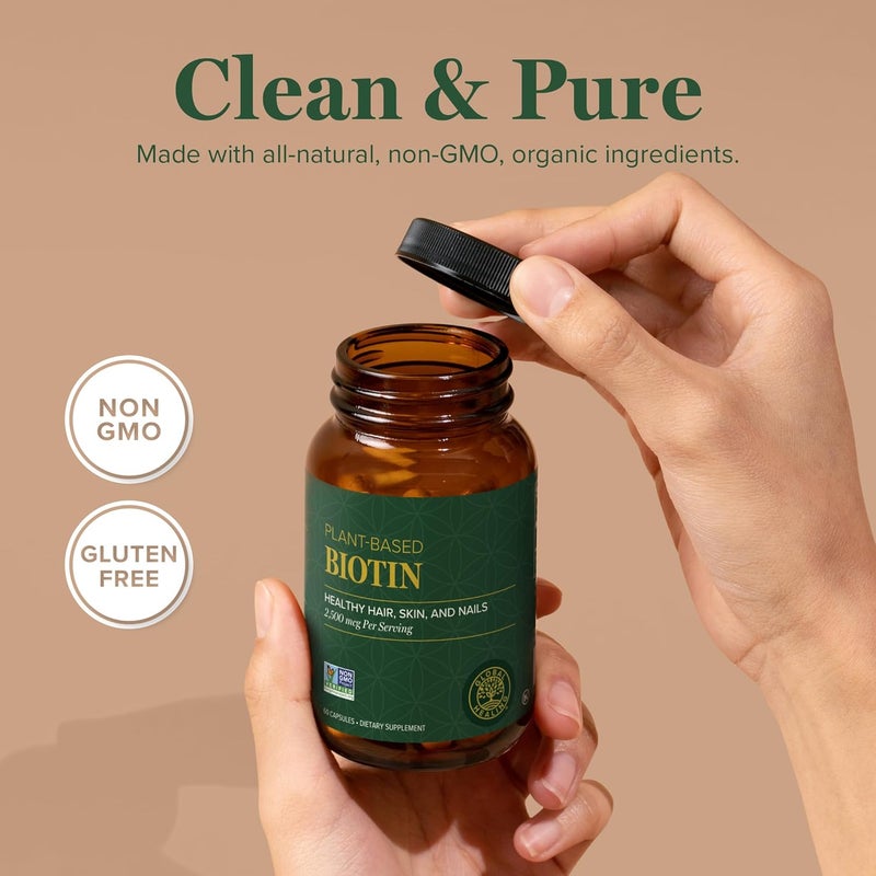 Global Healing Center  Biotin Vitamin B7 Biotin for Hair Growth Supplement Vitamins Supports Radiant Skin and Stronger Nails Hair Loss Vitamins for Women and Men More Than The 1000mcg - Image 4