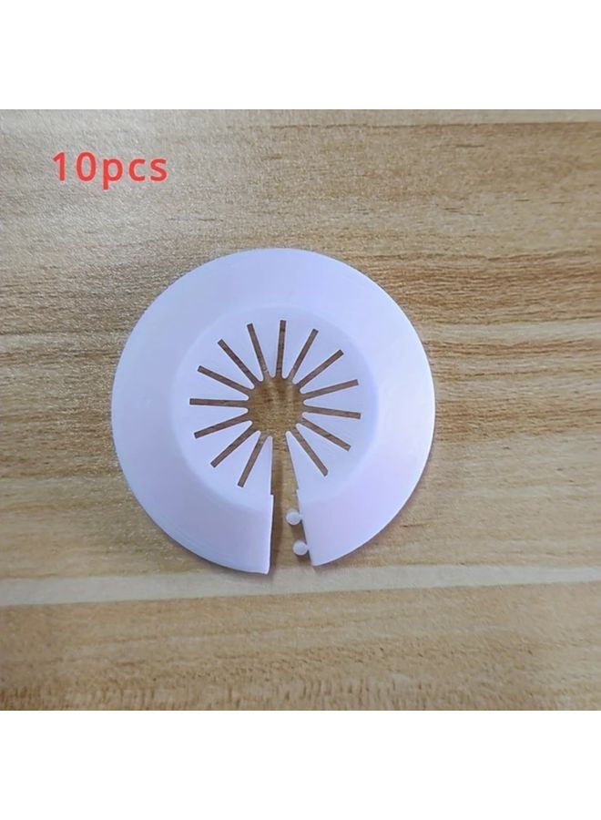 10pcs White Plastic Radiator Cover Wall Mount Decorative Water Drain Sleeves - Image 4
