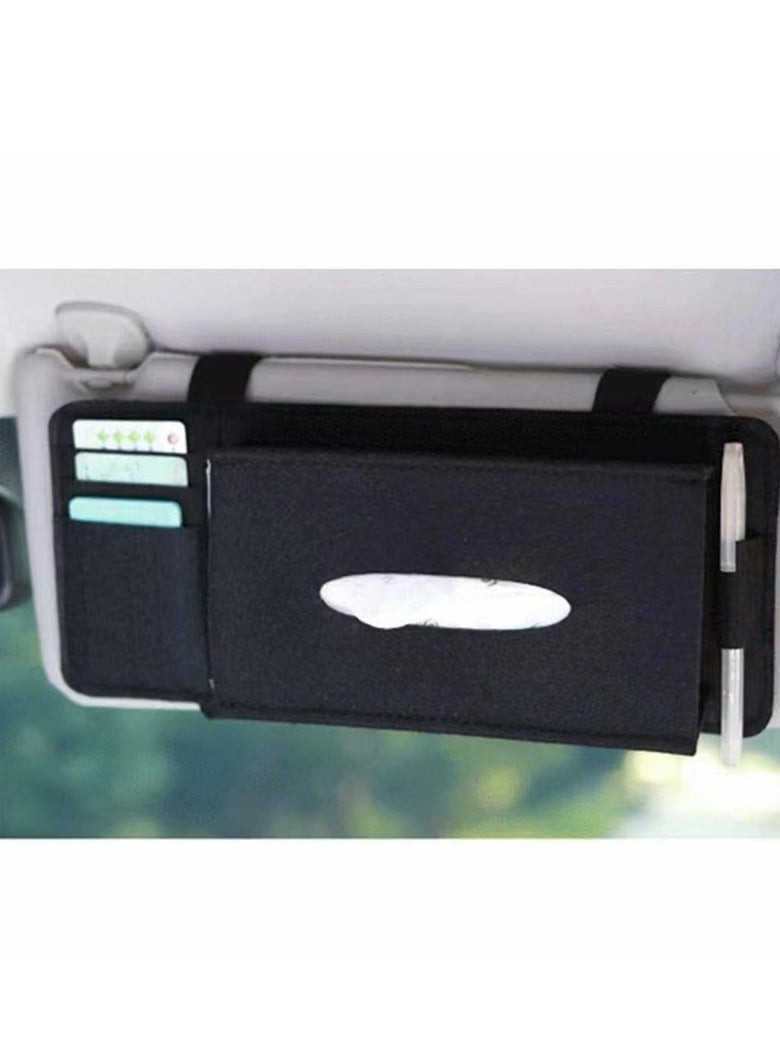 Car Sun Visor Tissue Box Felt Napkin Holder Hanging Car Sun Shade Storage bag - Image 2