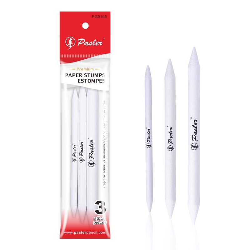 Pasler Artist Blending Paper Stumps and Tortillion Art Blenders Pencil Charcoal Graphite Colored Pencils Pack of 3 125mm 135mm 150mm