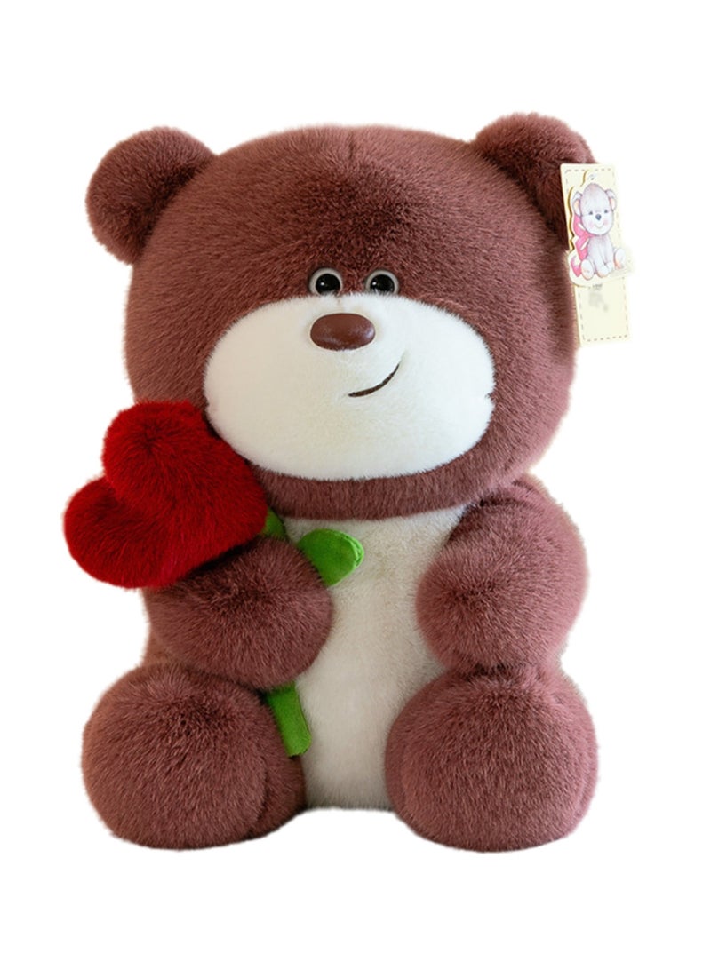 28 CM Cute Bear Plush Toy Soft Stuffed Cartoon Doll For Girls And Boys All Ages Gift（Red） - Image 1