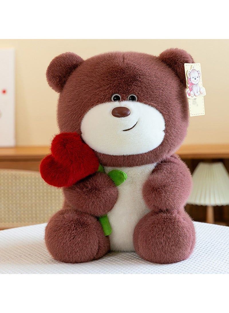 28 CM Cute Bear Plush Toy Soft Stuffed Cartoon Doll For Girls And Boys All Ages Gift（Red） - Image 3