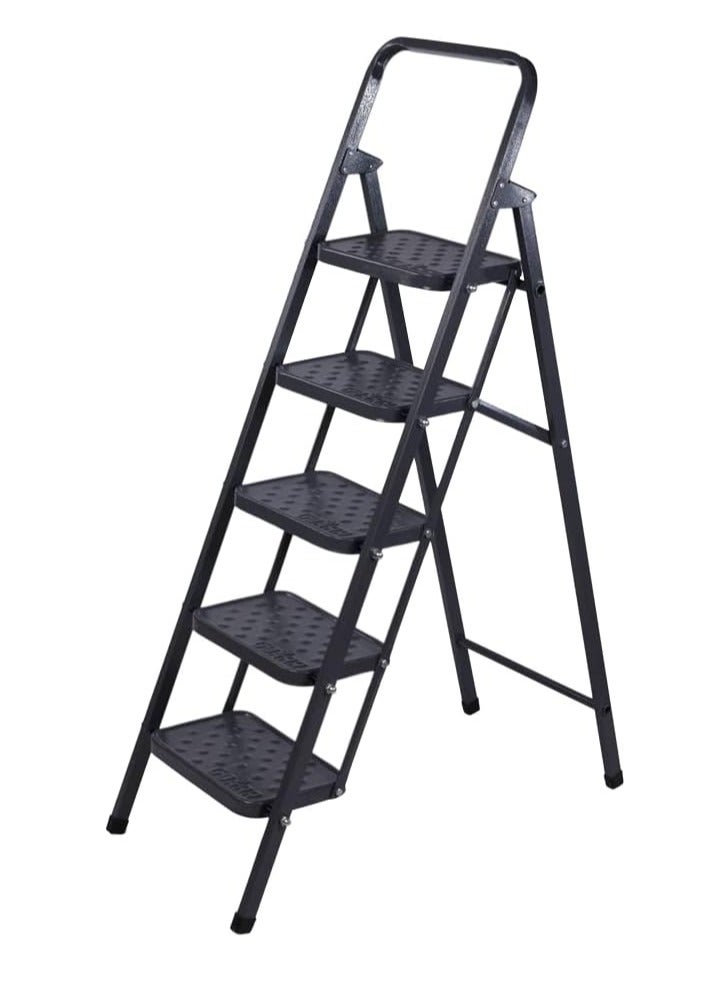 5-Step Wide Ladder, Dark Grey, Size L, L-WD-5 - Image 1