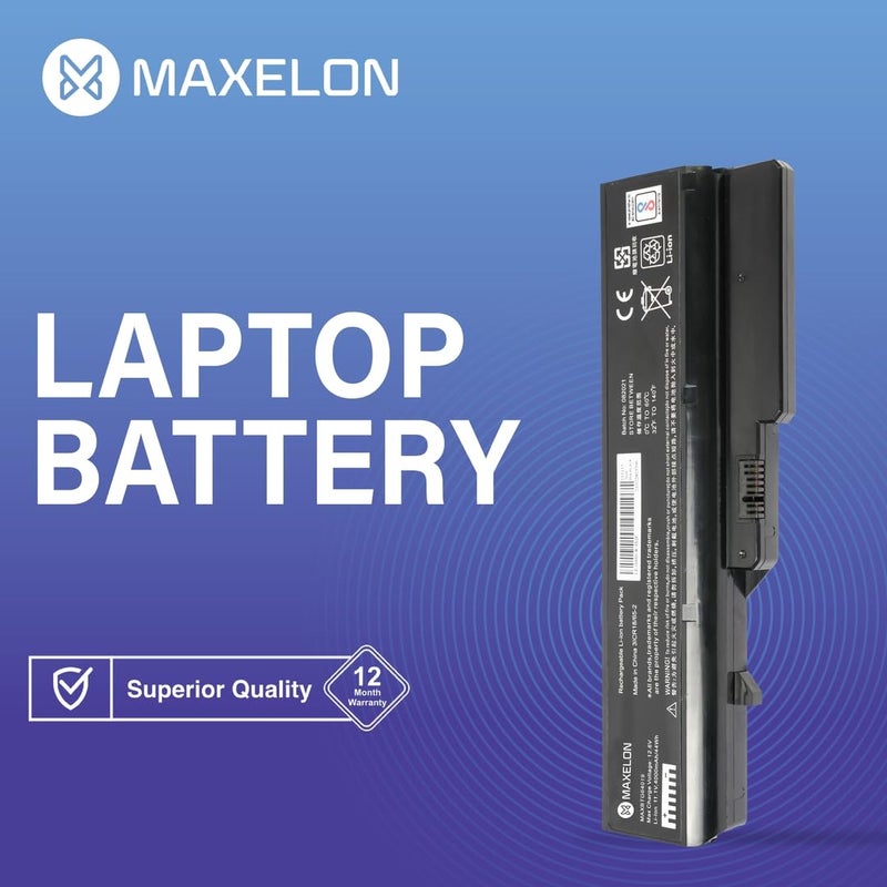 Maxelon بطارية لابتوب قابلة للشحن معتمدة من BIS ل Lenovo G565 G560 G570 G575 G460 G470 6 خلايا PN: L09S6Y02-(أسود) - Image 5