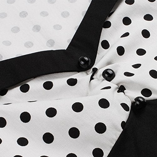 Nihsatin Vintage Polka Dot Retro Cocktail Prom Dresses 50's 60's Rockabilly Swing Dress - Image 5