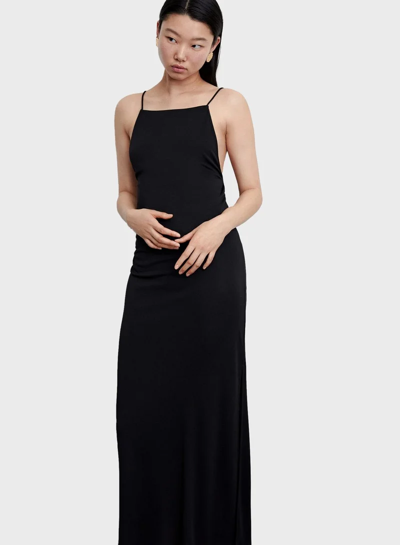 MANGO Strappy Knitted Dress