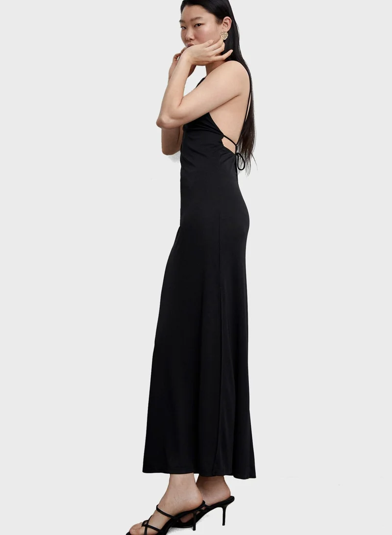 MANGO Strappy Knitted Dress