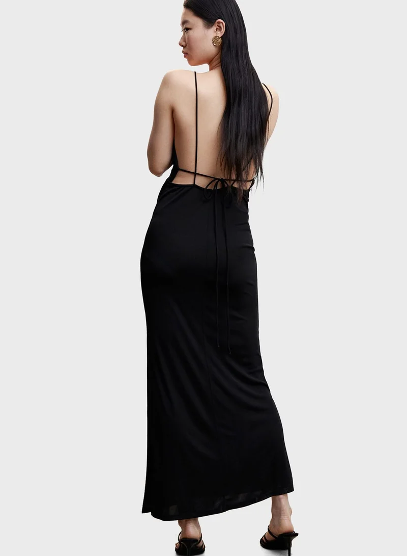 MANGO Strappy Knitted Dress