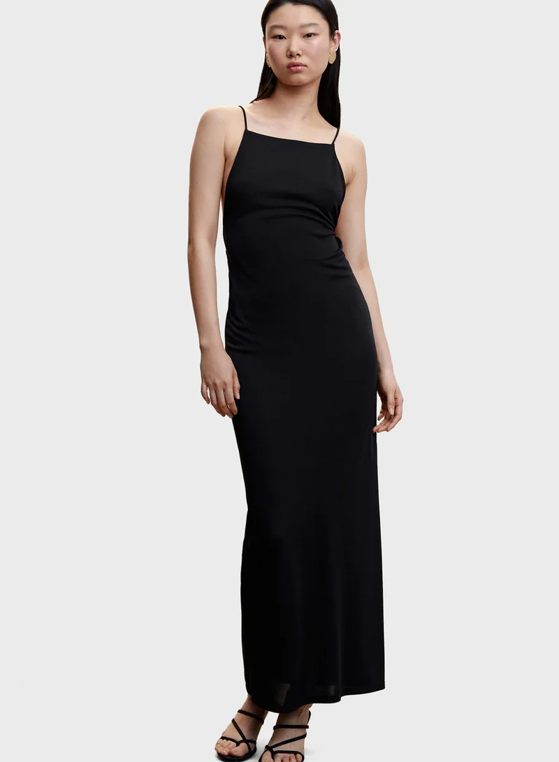 MANGO Strappy Knitted Dress