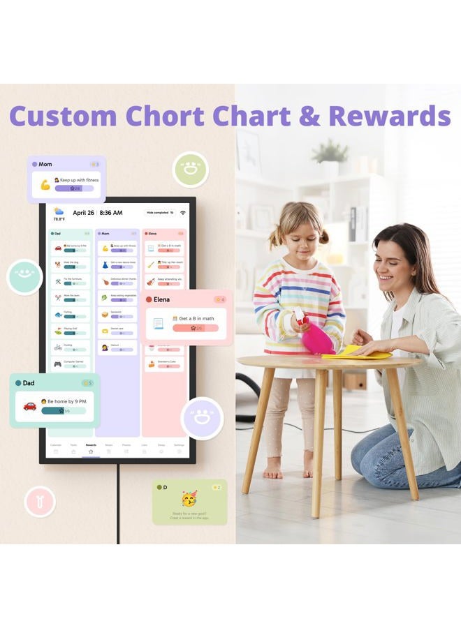Dragon Touch Digital Wall Calendar 32 Inch Touch Screen, Electronic Smart Calendar Chore Chart for Family Schedule/Monthly/Weekly Planner and Kids Rewards, Large 1080P Interactive Touchscreen Display - Image 5