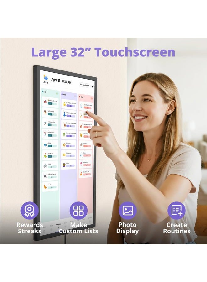 Dragon Touch Digital Wall Calendar 32 Inch Touch Screen, Electronic Smart Calendar Chore Chart for Family Schedule/Monthly/Weekly Planner and Kids Rewards, Large 1080P Interactive Touchscreen Display - Image 2