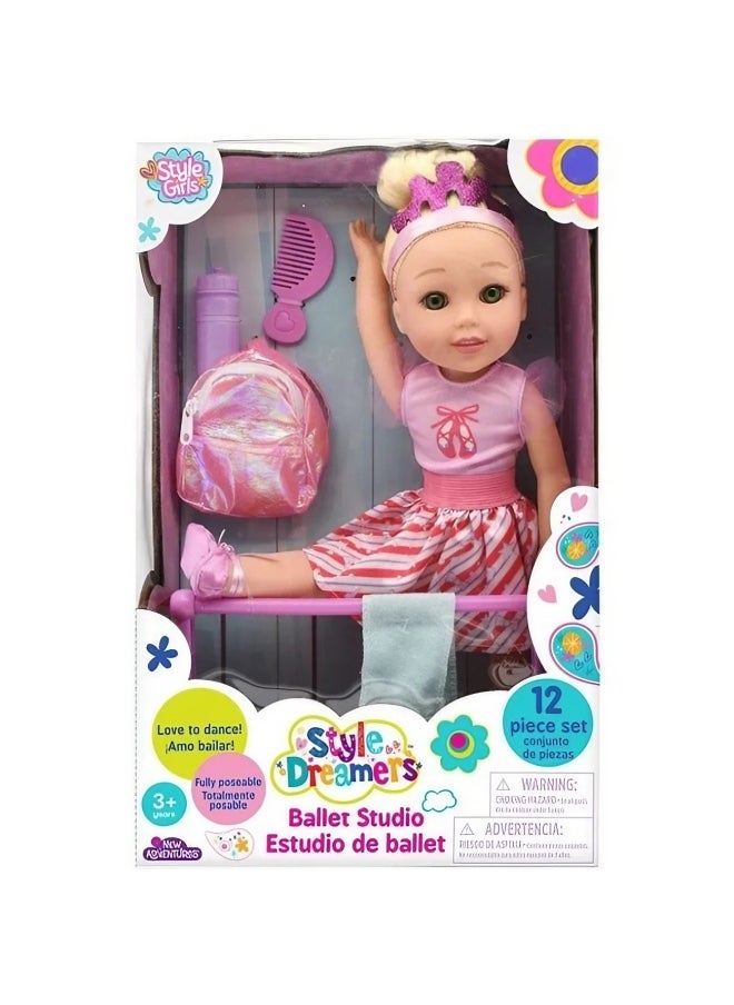 Baby Maziuna Baby Maziuna Style Dreamers Ballet Studio Doll Playset (35.56 cm)  - Image 1