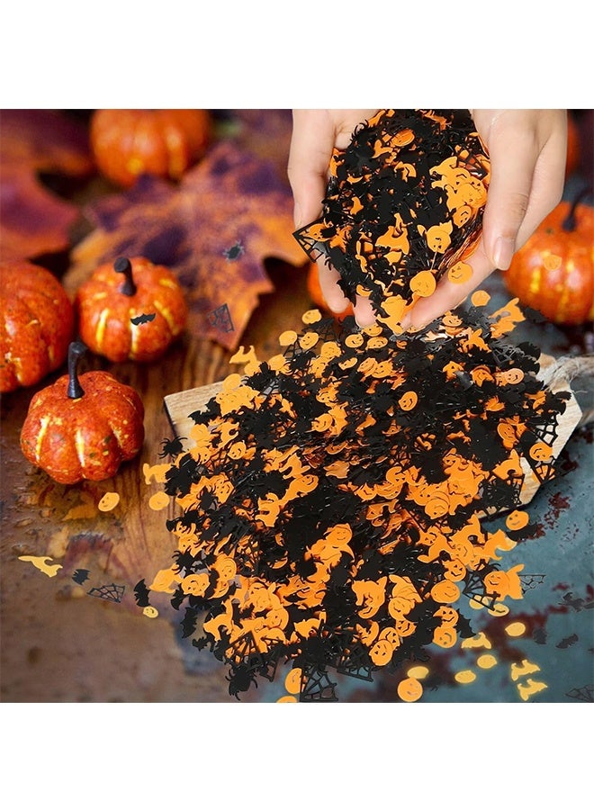 JCB CHIC حفلة الهالوين كونفتي طاولة نثر بريق رشاشات القرع العناكب الخفافيش  القطط الترتر عطلة ملونة كونفتي ليوم عيد الشكر مستلزمات حفلة الخريف زينة الطاولة 30 جرام - Image 4