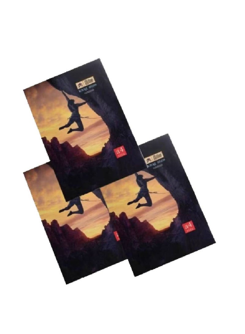 Lotus Lotus set of 3 A4 king size ruled single Line Exercise Notebook 140 Pages  - Image 1