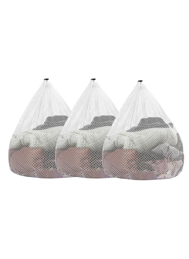 3 Pcs Mesh Laundry Bags for Washing Machine, Mesh Wash Bags Jumbo for Delicates Clothes, Bed Linen, Toys with Drawstring Closure Sturdy, 50 x 60 cm