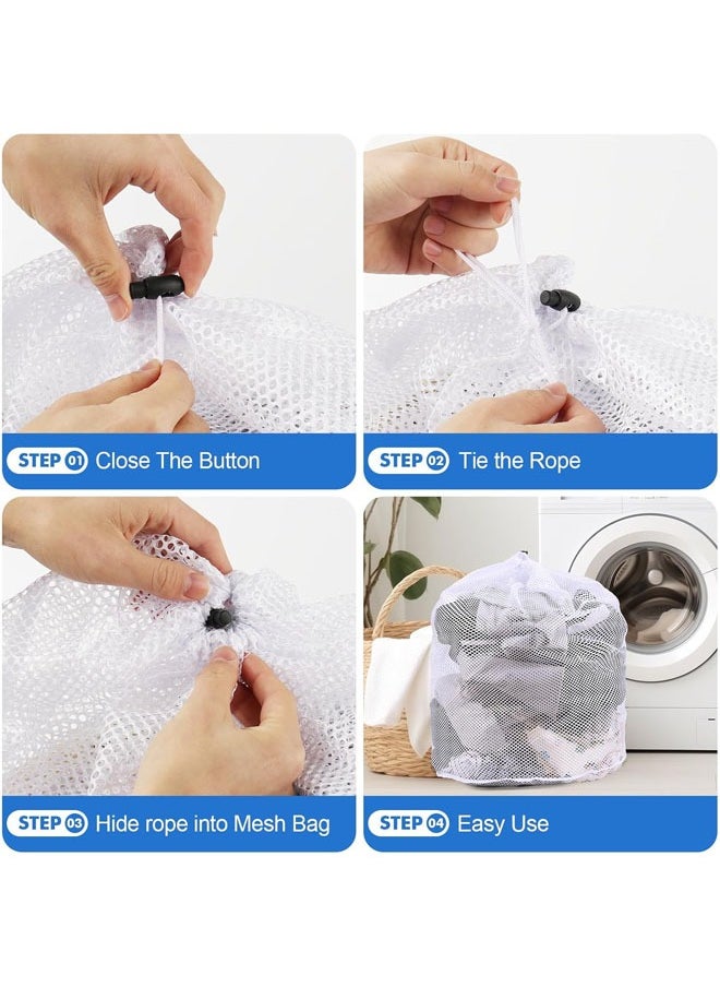 3 Pcs Mesh Laundry Bags for Washing Machine, Mesh Wash Bags Jumbo for Delicates Clothes, Bed Linen, Toys with Drawstring Closure Sturdy, 50 x 60 cm