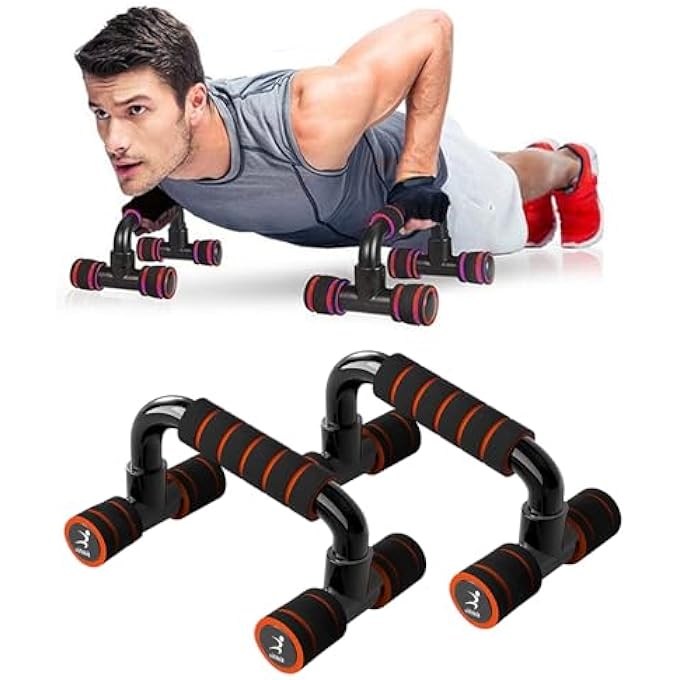 Vifitkit Non-Slip Push-Up Bar Stand, Home Gym Equipment, Push Up Handles With Cushioned Foam Grip And Non-Slip Sturdy Base, Black And Red) - Image 1