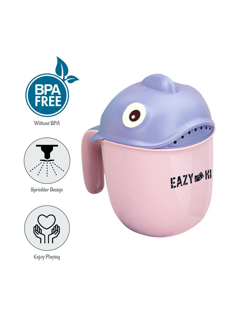 Eazy Kids - Baby Head Shampoo Wash Rinse Shower Mug - Pink, 500ml - Image 1