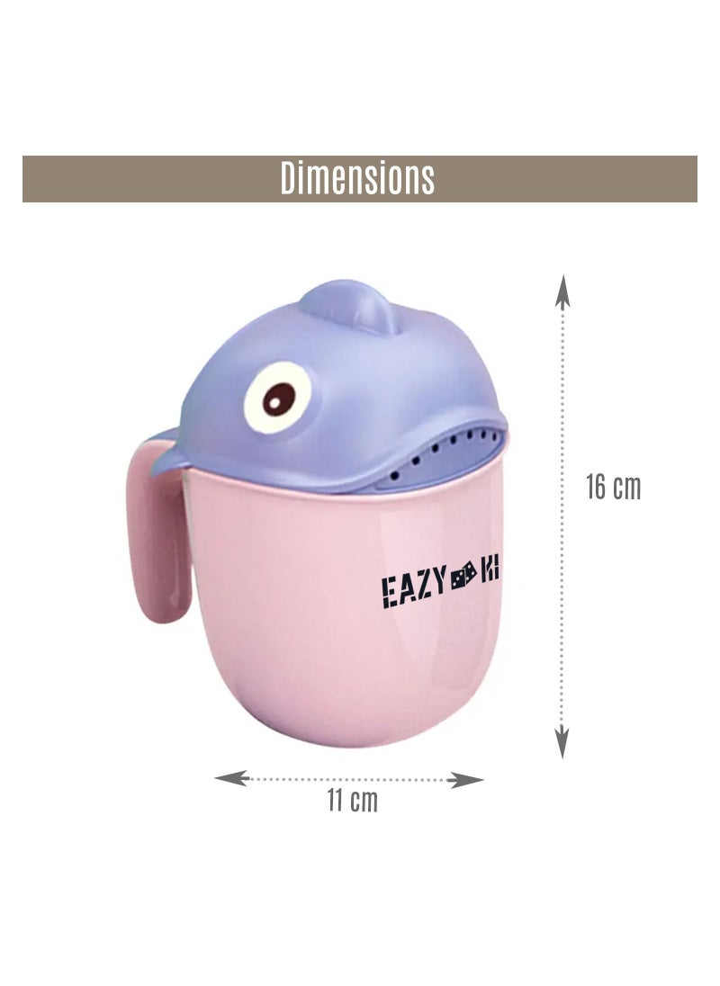 Eazy Kids - Baby Head Shampoo Wash Rinse Shower Mug - Pink, 500ml - Image 1