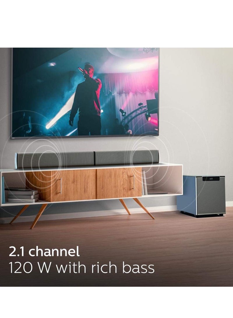 فيليبس مكبر صوت ساوندبار MMS2220B متعدد الوسائط 2.1 قناة بقوة 120 وات من فيليبس - أسود - Image 4