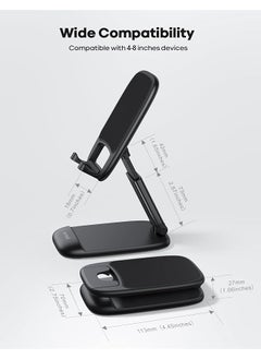 Lamicall Foldable Phone Stand For Desk Height Adjustable Cell Phone Holder Portable Cellphone Cradle Desktop Dock Compatible With Iphone 16 15 14 13 12 11 Pro Max Mini Xr X 8 7 4 8 Inch Smartphone  - Image 5