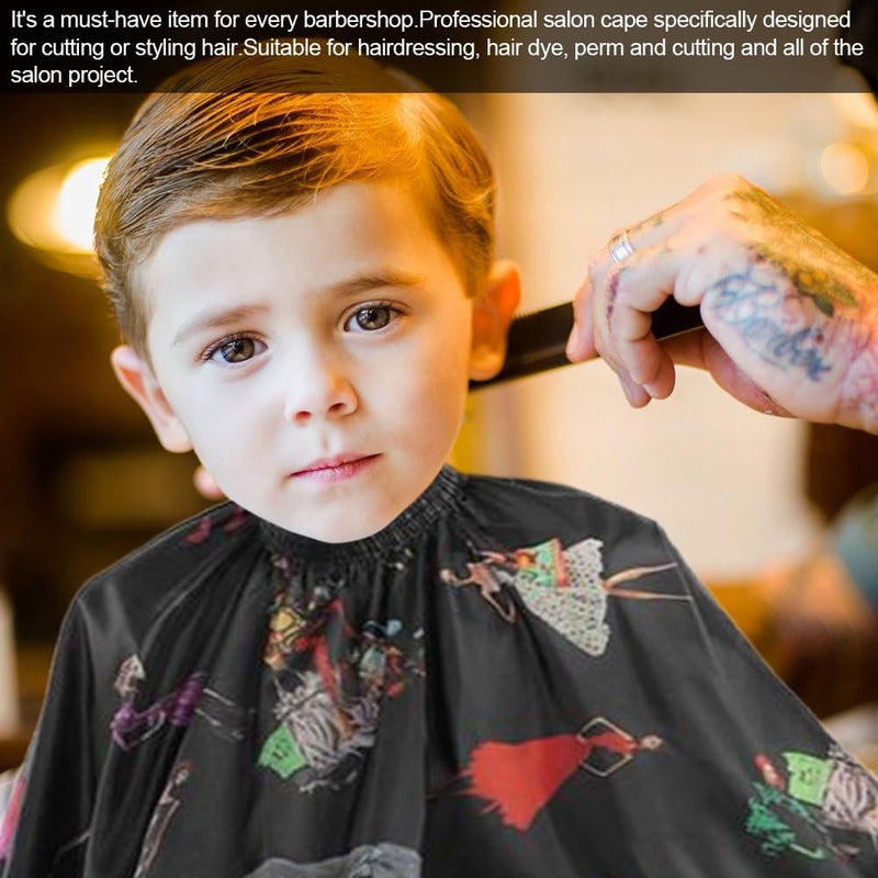 woobles Hair Cutting Cape, Hair Cutting Apron Salon Hairstylist Barber Hairdressers Black with Red Stripes Salon Hair Cut Hairdressing Barbers Hair Cutting Cape For Adult - Image 5