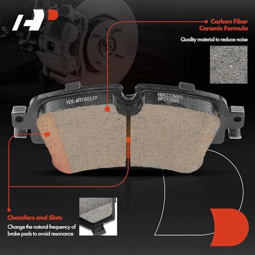 A-Premium Rear Ceramic Disc Brake Pads Set Compatible with Audi A4 2017-2020, Q5 2018-2020, Q5 PHEV, A4/A6 Allroad, A4/A5/A6 Quattro, A5 Sportback, A7 Sportback, RS5, S4, S5, RS5/S5 Sportback, 4 Pcs - Image 3