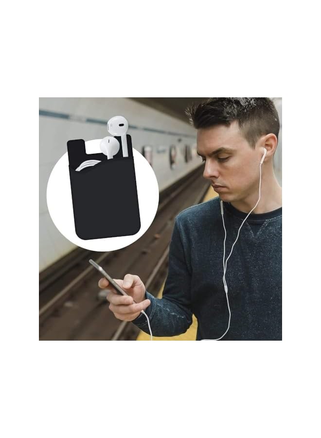 Green Tiger 5-Pack Credit Card Holder for Phone Back, Silicone Adhesive Credit Card Pouch with 3M Stick-on Phone Wallet, Compatible with Apple iPhone Samsung Galaxy Android Cell Phone Table Multi Colors - Image 5