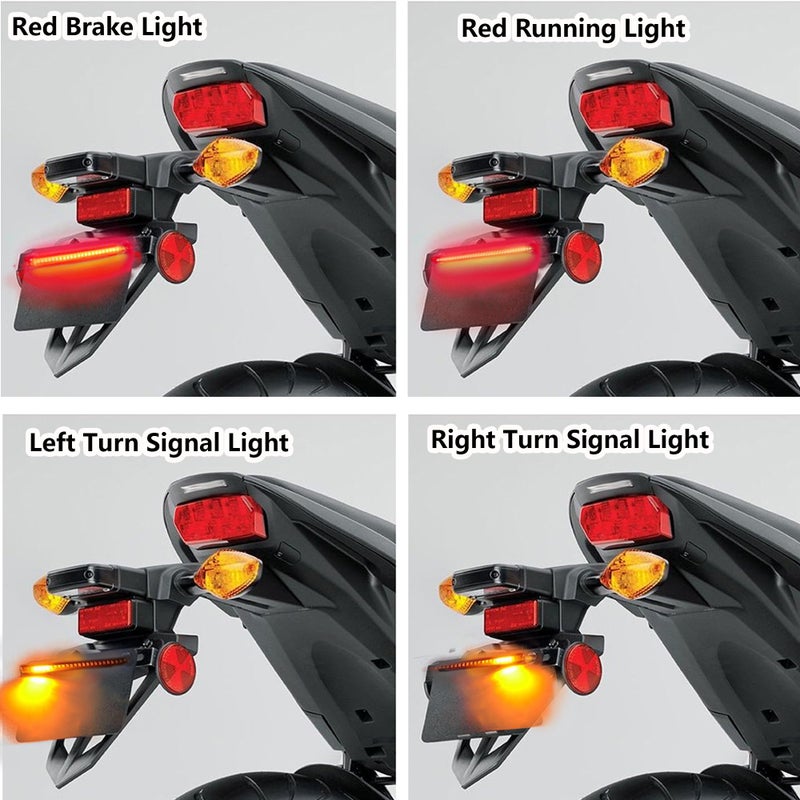 NBWDY Universal Amber Red led Light Strip Motorcycle Tail Brake Stop Turn Signal 32LED 8" Flexible led Light for Motorcycle Scooter Car Golf Cart - Image 4