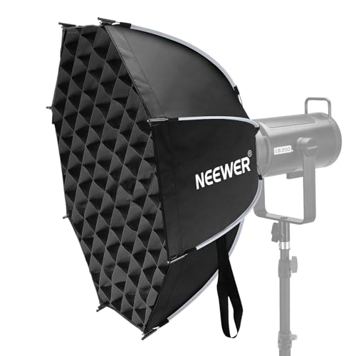 NEEWER 256 Octagonal Softbox Quick Release Parabolic Soft Box with Bowens Mount Diffusers Grid Bag Compatible with Aputure 120d Compatible with Godox SL60w NEEWER Q4 AS600B CB300B Q300 NS65P