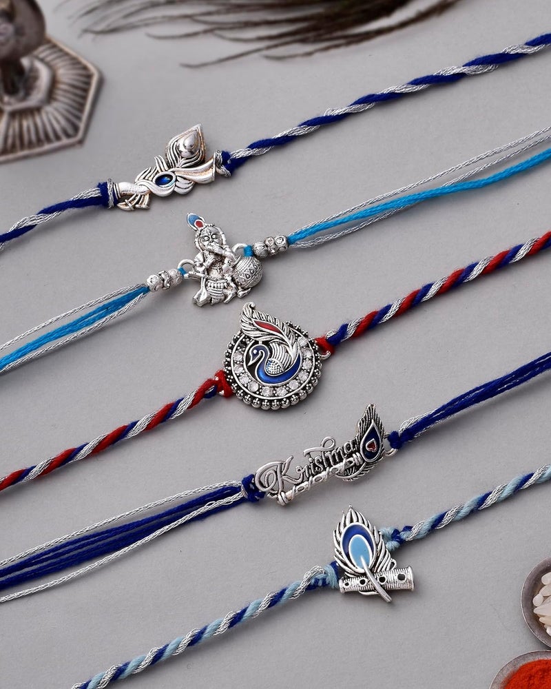 Dore ® Silver Rakhi Bracelet For Brother Silver Rakhis For Rakshabandhan Silver Rakhi Pure Silver Rakhi Single Rakhi For Bhaiya Butterfly Music Node Bhaiya Bhabhi Rakhi Set - Image 3
