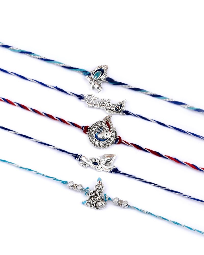 Dore ® Silver Rakhi Bracelet For Brother Silver Rakhis For Rakshabandhan Silver Rakhi Pure Silver Rakhi Single Rakhi For Bhaiya Butterfly Music Node Bhaiya Bhabhi Rakhi Set - Image 1