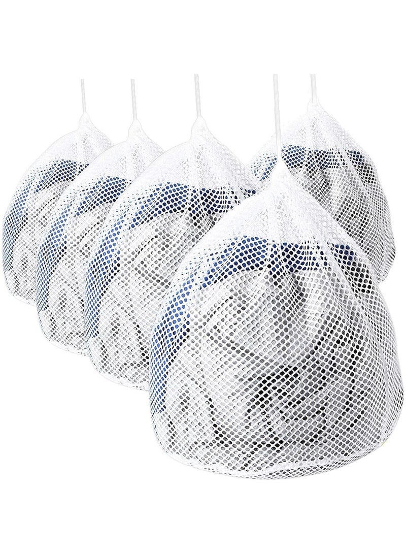 5-Pieces Laundry Mesh Wash Bags, Drawstring Net Laundry Bag for Washing Machine for Delicates Clothes,Bed Linen,Toys with Drawstring Closure Sturdy, Protecting Clothes from Damage  - Image 1