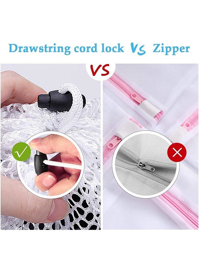 5-Pieces Laundry Mesh Wash Bags, Drawstring Net Laundry Bag for Washing Machine for Delicates Clothes,Bed Linen,Toys with Drawstring Closure Sturdy, Protecting Clothes from Damage  - Image 3