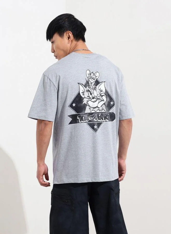 ذا انديان كراج كو Men Boxy Fit Tom&Jerry Printed Crew Neck Half Sleeves T-Shirt