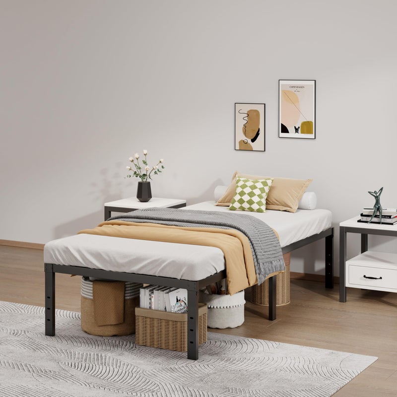 LUMUNANCE Metal Bed Frame Twin XL Size - 16 Inch Heavy-Duty Twin XL Platform Bed Frame No Box Spring Needed, Easy Assembly, Noise-Free, Sturdy Mattress Foundation, Underbed Storage Space - Image 4