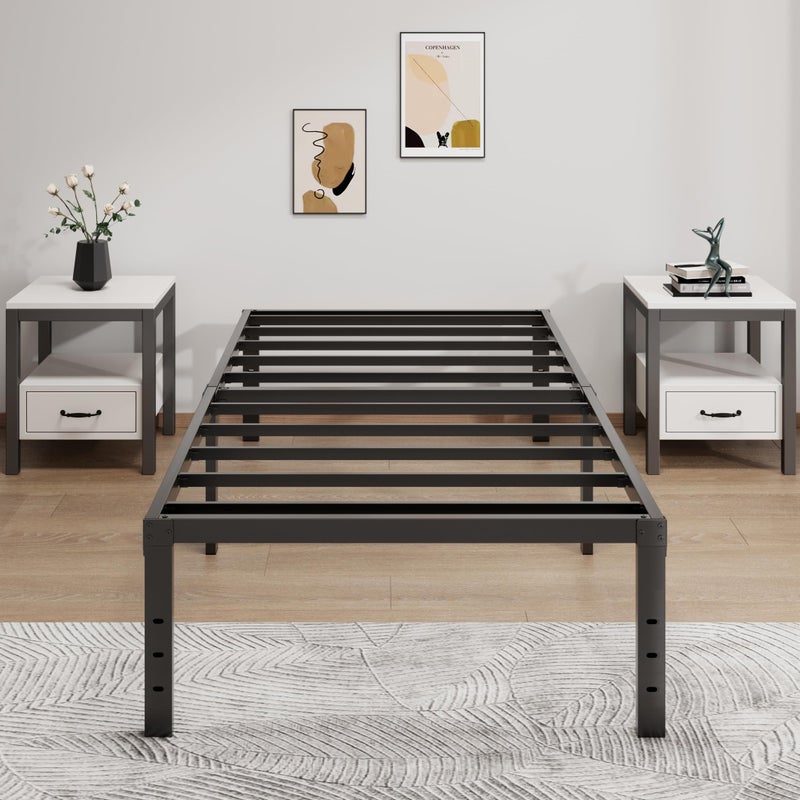 LUMUNANCE Metal Bed Frame Twin XL Size - 16 Inch Heavy-Duty Twin XL Platform Bed Frame No Box Spring Needed, Easy Assembly, Noise-Free, Sturdy Mattress Foundation, Underbed Storage Space - Image 2