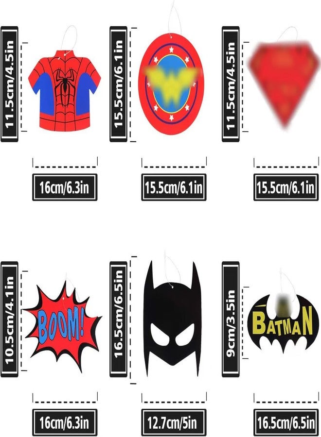 LINGTEER Superhero Decorations Set - Happy Birthday Bunting Banner Superhero Hanging Swirls Streamers Action Sign Perfect for Kids Birthday Party Decorations. - Image 4