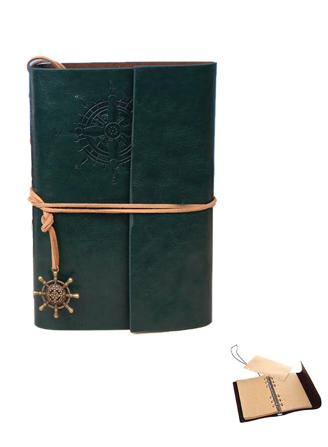 Generic Vintage Refillable Leather Notebook, Embossed Travel Journal, Spiral Bound Diary for Men & Women.  - Image 1