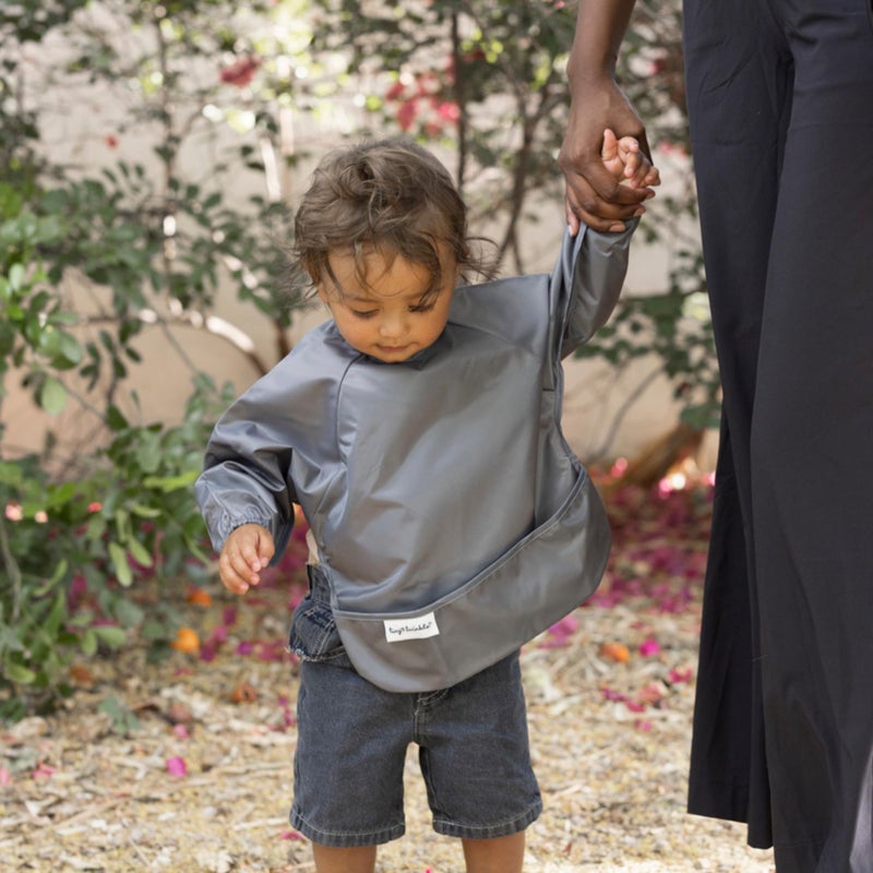 Tiny Twinkle Long Sleeve Bib for Babies & Toddlers | 2-Pack Waterproof Smock Bib for Eating | Machine Washable & Mess-Proof Feeding Essentials | Newborn Shower Gift (Sage Charcoal,2-4Y) - Image 4