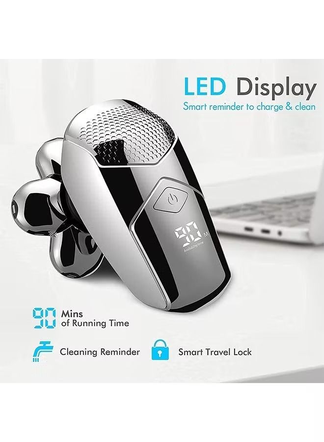 Five-in-one multi-function rechargeable electric shaver six-head digital display - Image 2