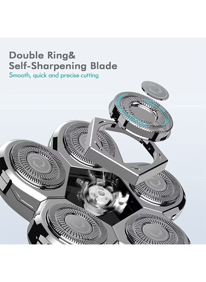 Five-in-one multi-function rechargeable electric shaver six-head digital display - Image 5