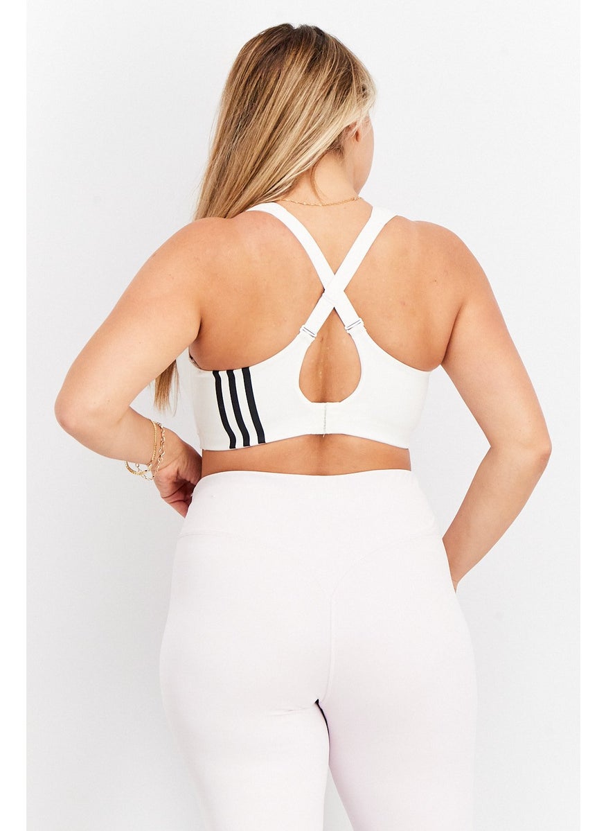 Adidas Women Brand Logo Padded Sports Bra, White  - Image 4