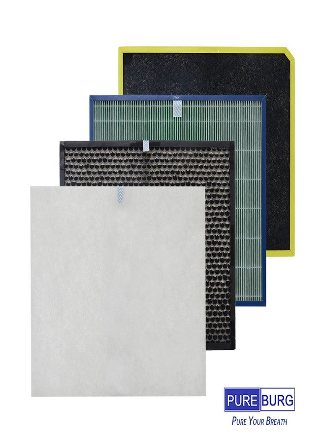 PUREBURG Replacement Filter Set Compatible with Rabbit Air MinusA3 Ultra Quiet Air Purifier Models A3 SPA-1000N (Odor Remover),H13 True HEPA 4-Stage Filtration Activated Carbon - Image 5